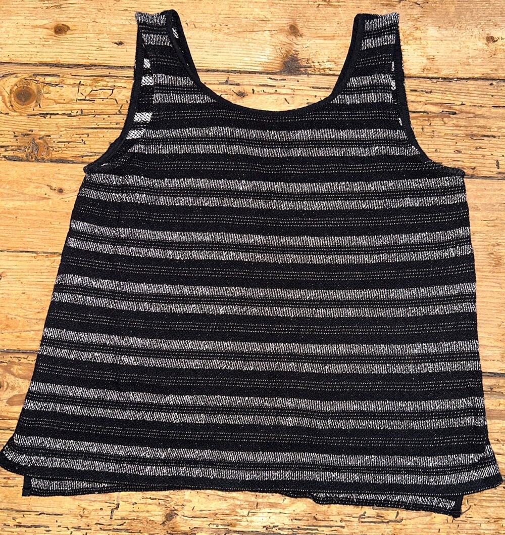Madewell Women’s Size XXS Black Tank Top Striped NOWT